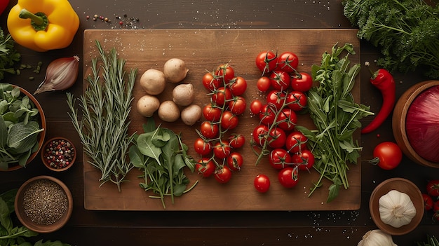 ingredients on wooden table